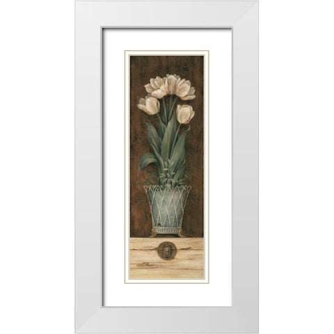 Petit Jardin II White Modern Wood Framed Art Print with Double Matting by Gladding, Pamela
