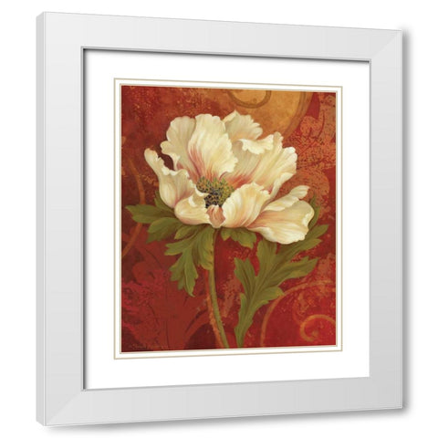Il Ballo Rosso I White Modern Wood Framed Art Print with Double Matting by Gladding, Pamela