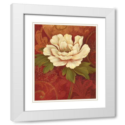 Il Ballo Rosso II White Modern Wood Framed Art Print with Double Matting by Gladding, Pamela