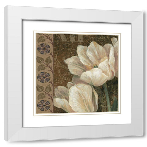 Petit Jardin Square I White Modern Wood Framed Art Print with Double Matting by Gladding, Pamela