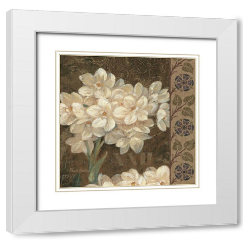 Petit Jardin Square II White Modern Wood Framed Art Print with Double Matting by Gladding, Pamela