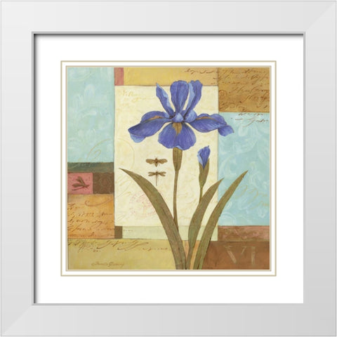 Blue Passage I White Modern Wood Framed Art Print with Double Matting by Gladding, Pamela