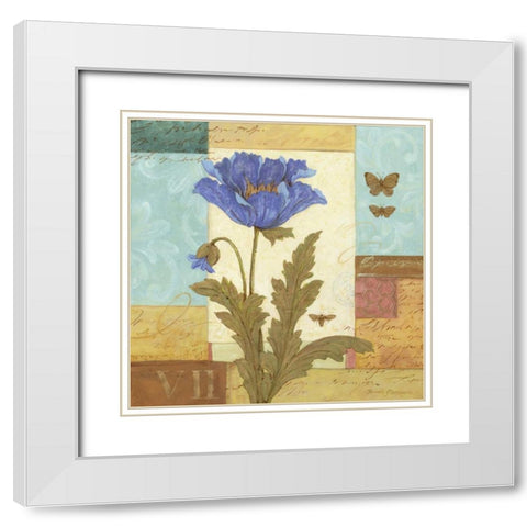 Blue Passage II White Modern Wood Framed Art Print with Double Matting by Gladding, Pamela