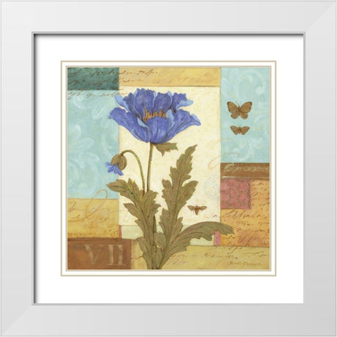 Blue Passage II White Modern Wood Framed Art Print with Double Matting by Gladding, Pamela
