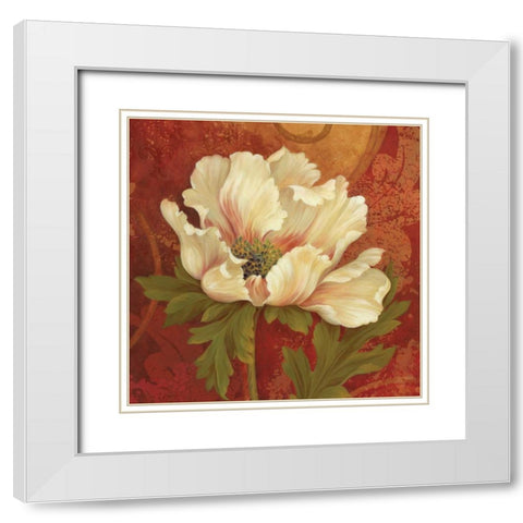 Il Ballo Rosso Square I White Modern Wood Framed Art Print with Double Matting by Gladding, Pamela