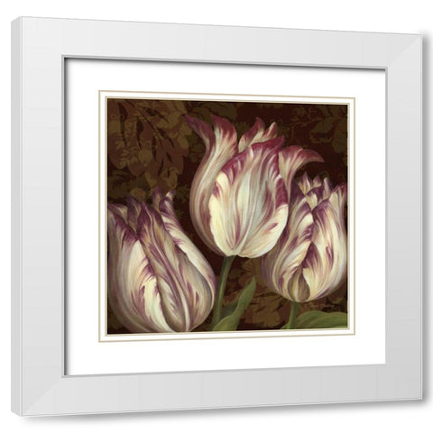 Trio I White Modern Wood Framed Art Print with Double Matting by Gladding, Pamela