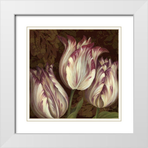 Trio I White Modern Wood Framed Art Print with Double Matting by Gladding, Pamela