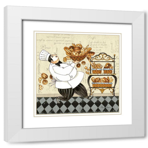 Chef Bread White Modern Wood Framed Art Print with Double Matting by Gladding, Pamela