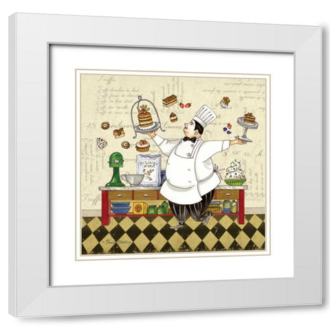 Chef Pastry White Modern Wood Framed Art Print with Double Matting by Gladding, Pamela