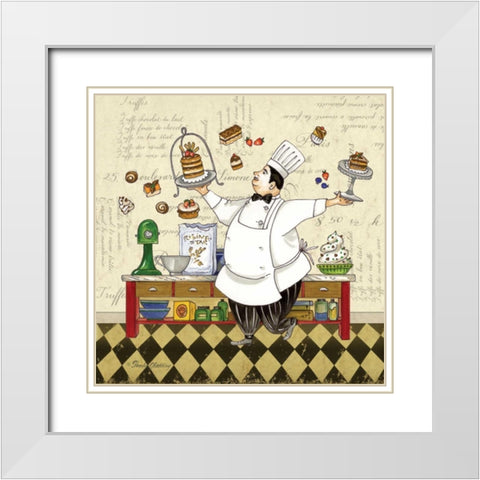 Chef Pastry White Modern Wood Framed Art Print with Double Matting by Gladding, Pamela