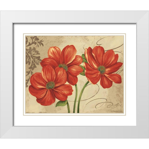 Colori I White Modern Wood Framed Art Print with Double Matting by Gladding, Pamela