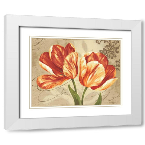 Colori II White Modern Wood Framed Art Print with Double Matting by Gladding, Pamela