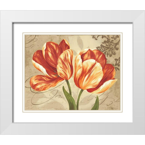Colori II White Modern Wood Framed Art Print with Double Matting by Gladding, Pamela