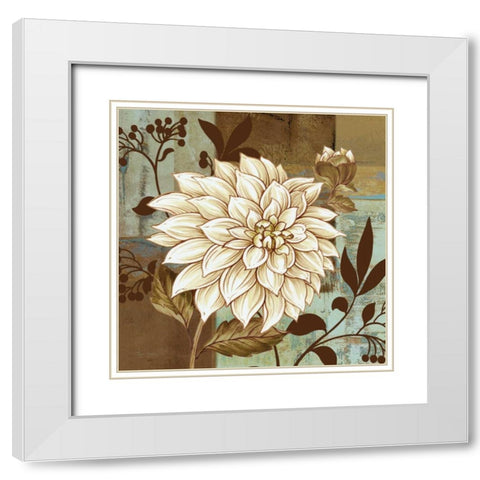 Aria Blue I White Modern Wood Framed Art Print with Double Matting by Gladding, Pamela