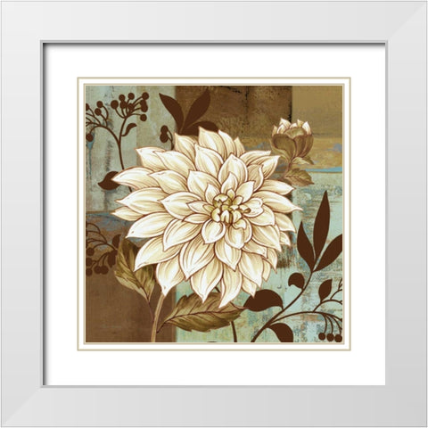 Aria Blue I White Modern Wood Framed Art Print with Double Matting by Gladding, Pamela