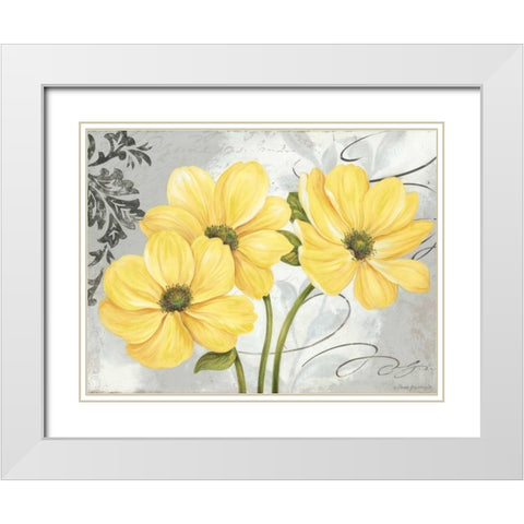 Colori Yellow I White Modern Wood Framed Art Print with Double Matting by Gladding, Pamela