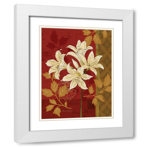 Chelsea Red II White Modern Wood Framed Art Print with Double Matting by Gladding, Pamela