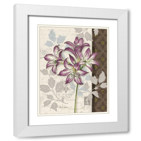 Chelsea Purple II White Modern Wood Framed Art Print with Double Matting by Gladding, Pamela