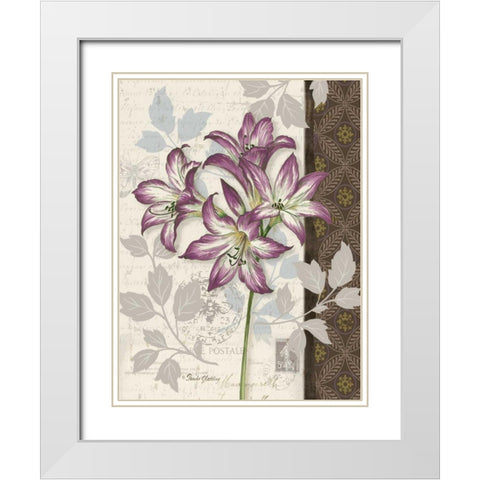 Chelsea Purple II White Modern Wood Framed Art Print with Double Matting by Gladding, Pamela