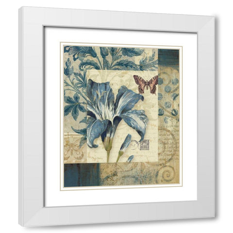 Blue Moods Lily White Modern Wood Framed Art Print with Double Matting by Gladding, Pamela