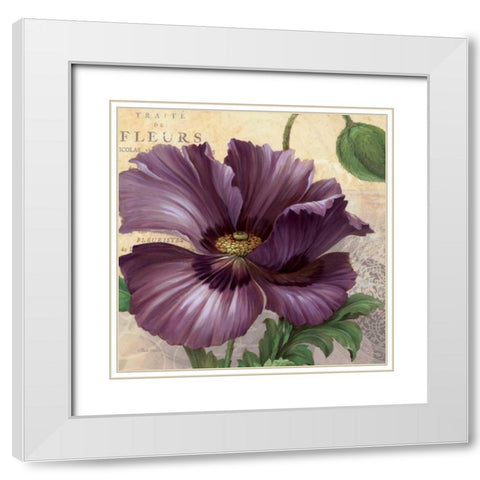 Purple Garden I White Modern Wood Framed Art Print with Double Matting by Gladding, Pamela
