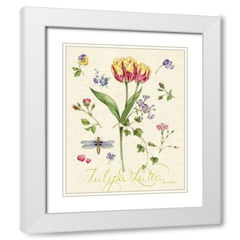 Lang of Flowers I White Modern Wood Framed Art Print with Double Matting by Gladding, Pamela