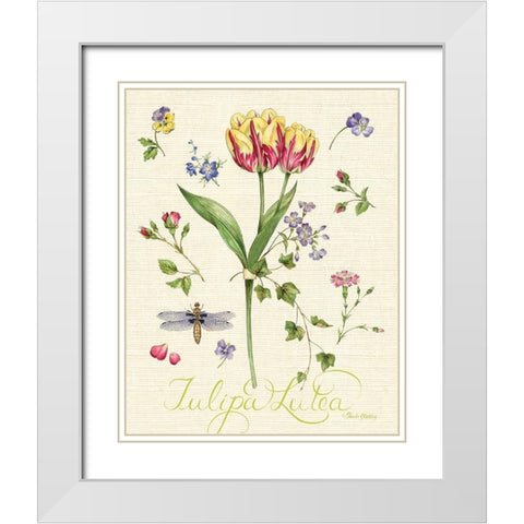 Lang of Flowers I White Modern Wood Framed Art Print with Double Matting by Gladding, Pamela