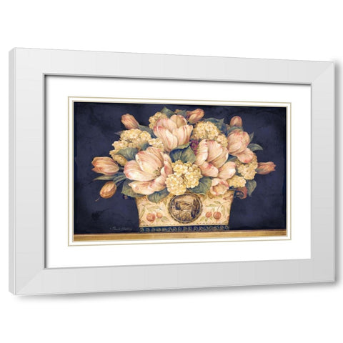Tulip Tapestry White Modern Wood Framed Art Print with Double Matting by Gladding, Pamela