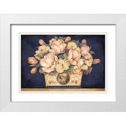 Tulip Tapestry White Modern Wood Framed Art Print with Double Matting by Gladding, Pamela