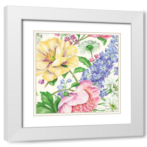 Garden Bouquet I White Modern Wood Framed Art Print with Double Matting by Gladding, Pamela