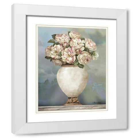 Floral Urn I White Modern Wood Framed Art Print with Double Matting by Gladding, Pamela