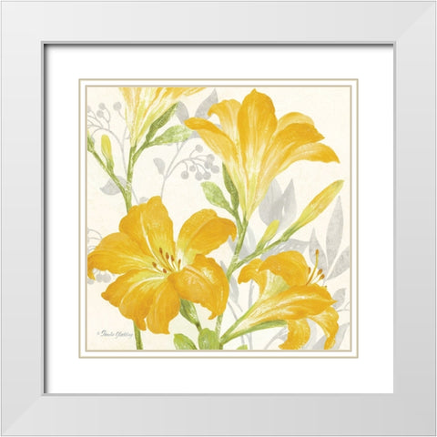 Day Lily Garden I White Modern Wood Framed Art Print with Double Matting by Gladding, Pamela
