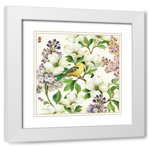 Dogwood And Lilac I White Modern Wood Framed Art Print with Double Matting by Gladding, Pamela