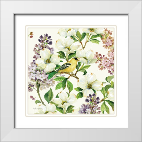Dogwood And Lilac I White Modern Wood Framed Art Print with Double Matting by Gladding, Pamela