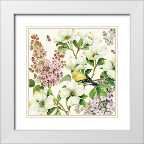 Dogwood And Lilac II White Modern Wood Framed Art Print with Double Matting by Gladding, Pamela