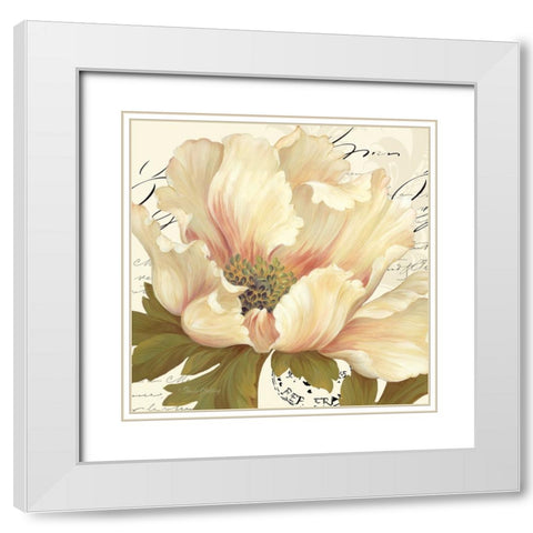 Elegant Poppy I White Modern Wood Framed Art Print with Double Matting by Gladding, Pamela