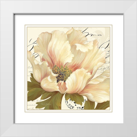 Elegant Poppy I White Modern Wood Framed Art Print with Double Matting by Gladding, Pamela