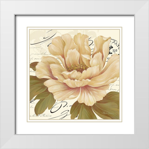 Elegant Poppy II White Modern Wood Framed Art Print with Double Matting by Gladding, Pamela