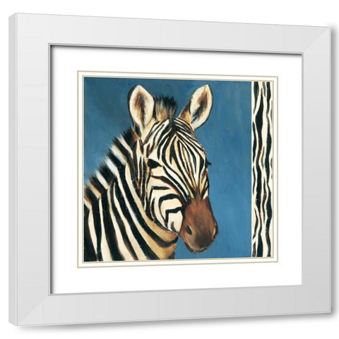 Exotic Zebra White Modern Wood Framed Art Print with Double Matting by Gamel, Tara