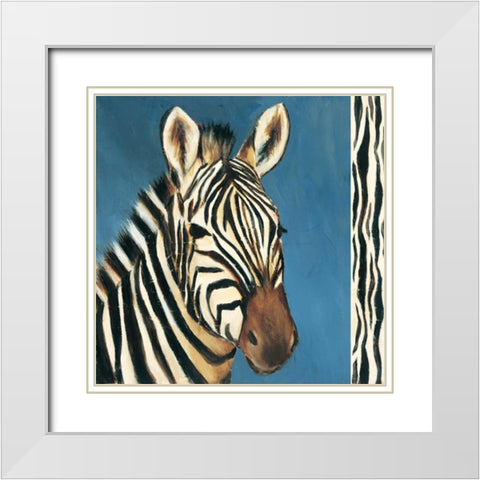 Exotic Zebra White Modern Wood Framed Art Print with Double Matting by Gamel, Tara