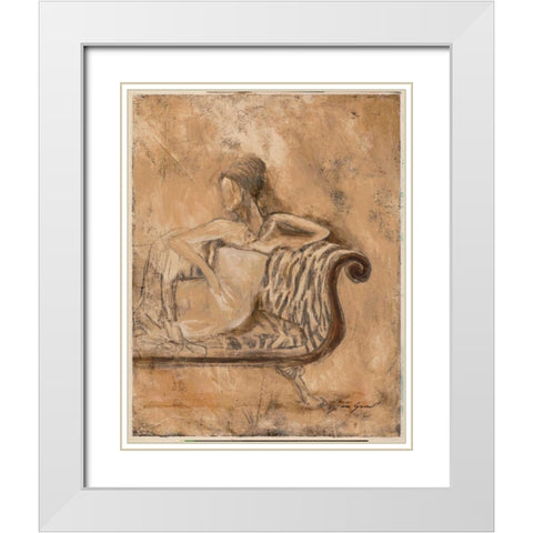 Courtesan II White Modern Wood Framed Art Print with Double Matting by Gamel, Tara