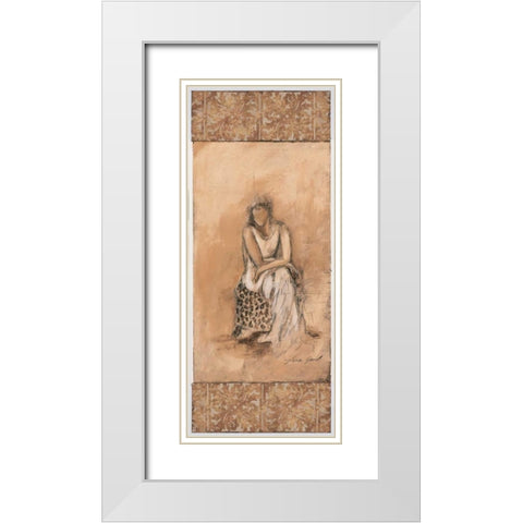 Demure II White Modern Wood Framed Art Print with Double Matting by Gamel, Tara