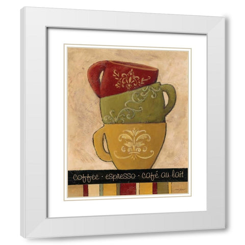 Striped Stack I White Modern Wood Framed Art Print with Double Matting by Gamel, Tara