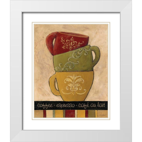 Striped Stack I White Modern Wood Framed Art Print with Double Matting by Gamel, Tara