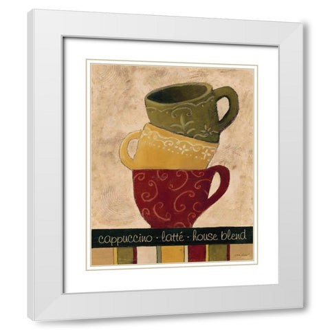 Striped Stack II White Modern Wood Framed Art Print with Double Matting by Gamel, Tara