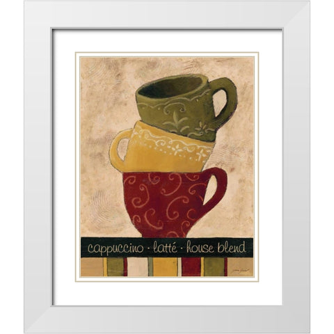 Striped Stack II White Modern Wood Framed Art Print with Double Matting by Gamel, Tara