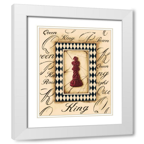 Chess King White Modern Wood Framed Art Print with Double Matting by Gorham, Gregory