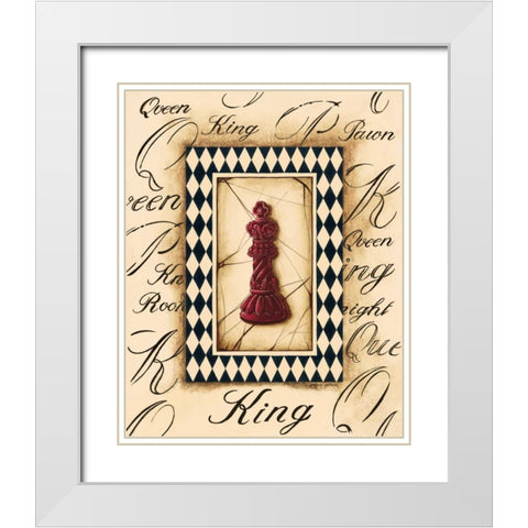 Chess King White Modern Wood Framed Art Print with Double Matting by Gorham, Gregory
