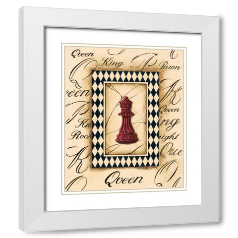 Chess Queen White Modern Wood Framed Art Print with Double Matting by Gorham, Gregory
