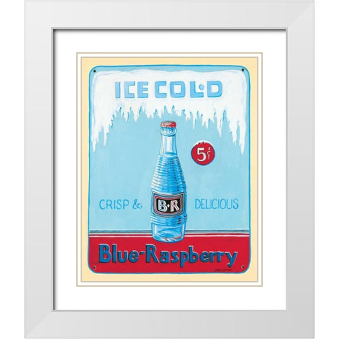 Blue Raspberry White Modern Wood Framed Art Print with Double Matting by Gorham, Gregory